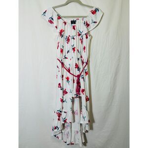 Paper Doll Girls Hi/Low Floral Romper Off The Shoulder Size 16